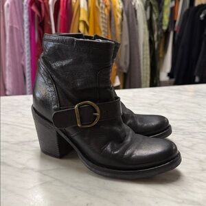 Fiorentini + Baker Eli Black Leather Biker Ankle Boots Size 36